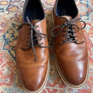 Cole Haan Brown Leather Oxford Shoes with Classic Design